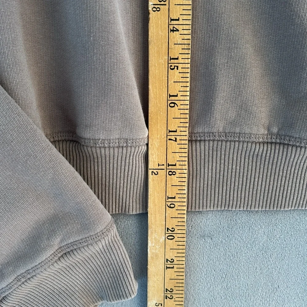 Pink v neckline cropped sweatshirt in mauve brown fleece long sleeves Sz xxl - Picture 5 of 8